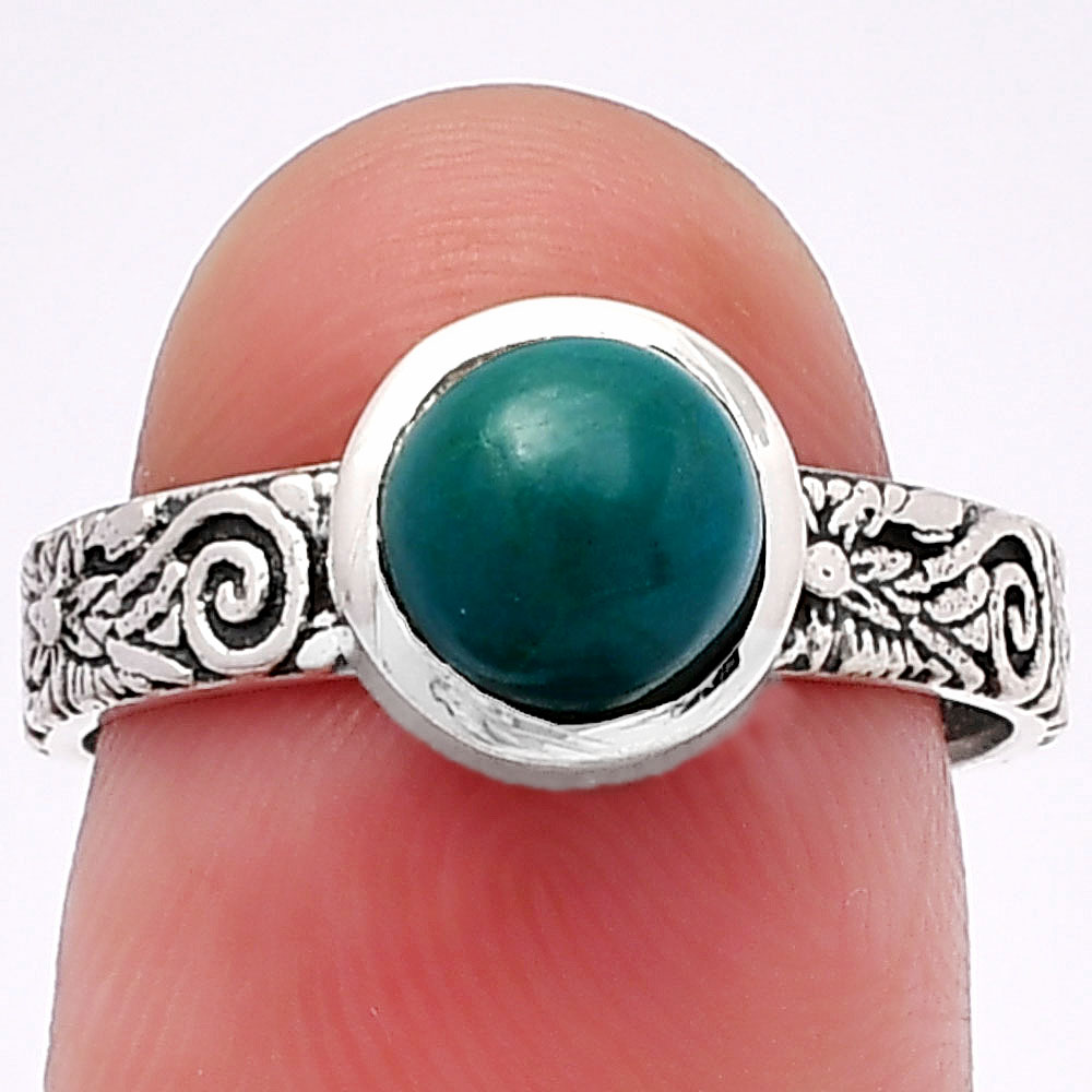 Natural Azurite Chrysocolla 925 Sterling Silver Ring s.7.5 Jewelry R-1061