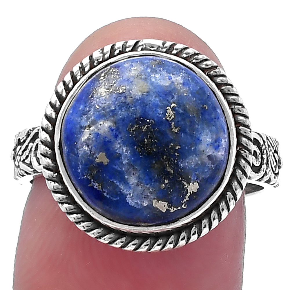 Natural Lapis Lazuli - Afghanistan 925 Sterling Silver Ring s.8 Jewelry R-1067