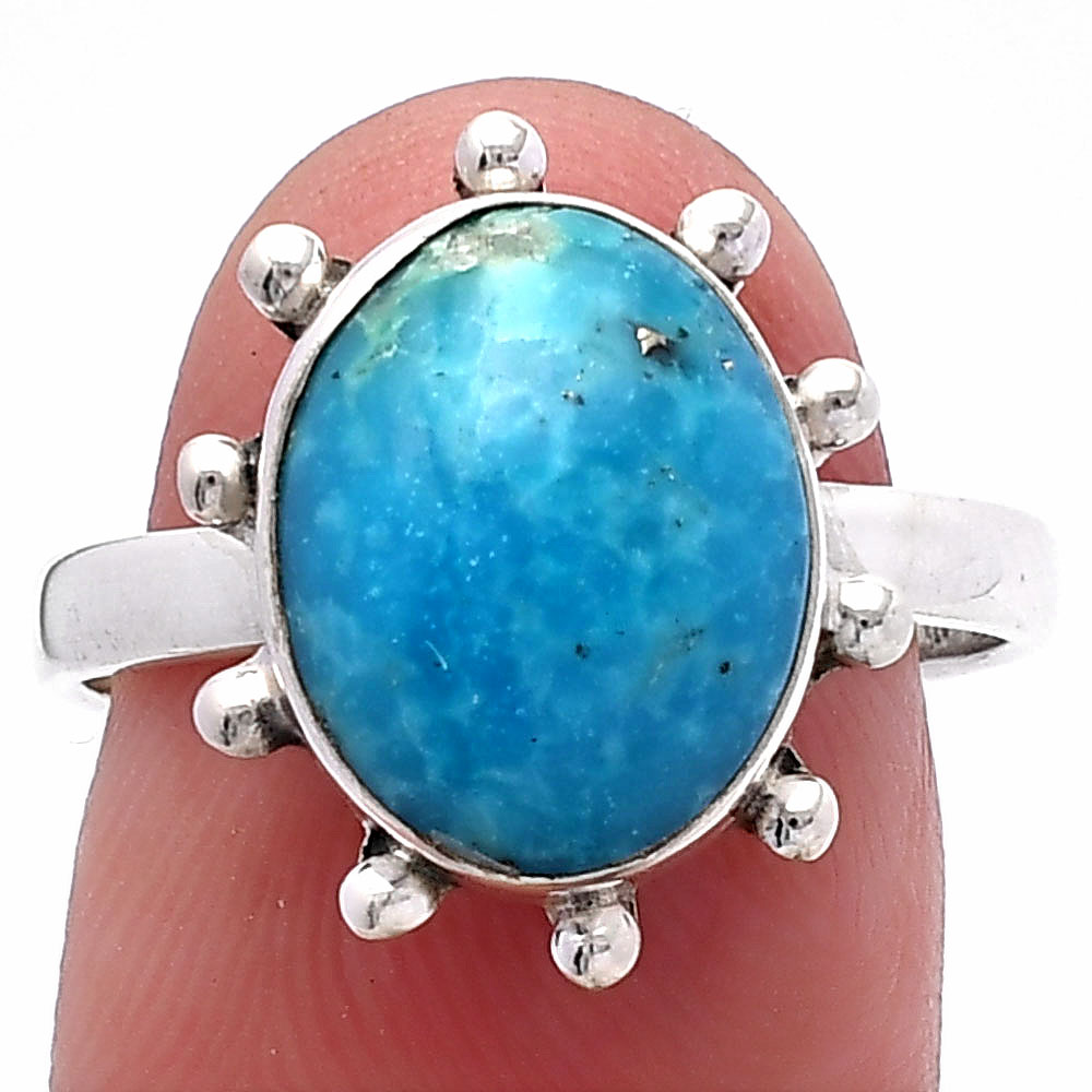 Kingman Turquoise With Pyrite 925 Sterling Silver Ring s.8 Jewelry R-1268