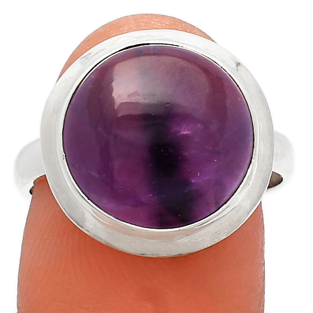Super 23 Amethyst Mineral From Auralite 925 Silver Ring s.8 Jewelry R-1007