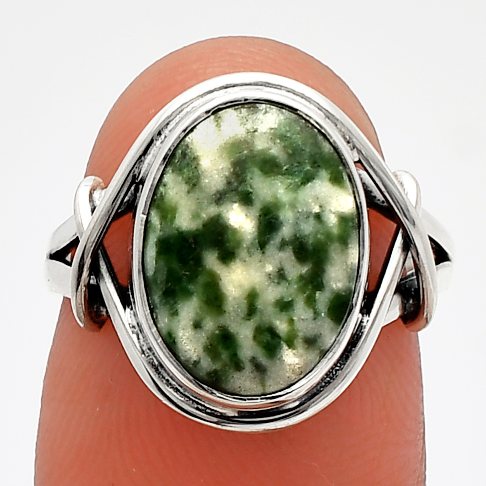 Natural Dioptase 925 Sterling Silver Ring s.6 Jewelry R-1074