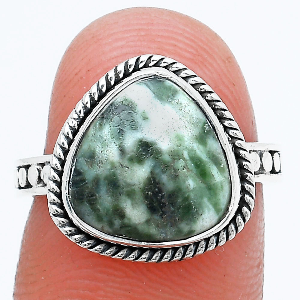 Natural Dioptase 925 Sterling Silver Ring s.6 Jewelry R-1066