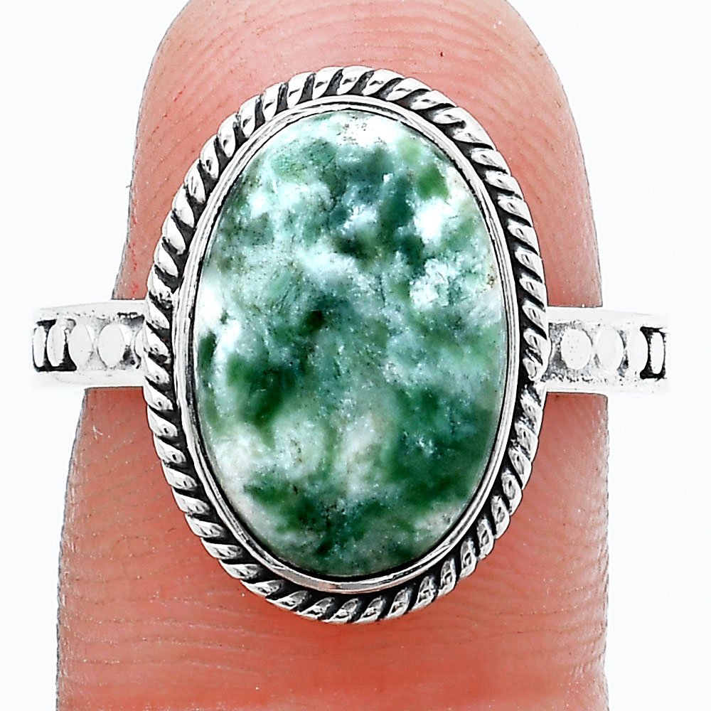 Natural Dioptase 925 Sterling Silver Ring s.8 Jewelry R-1066