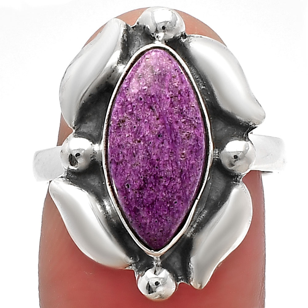 Natural Purpurite - South Africa 925 Sterling Silver Ring s.7 Jewelry R-1125