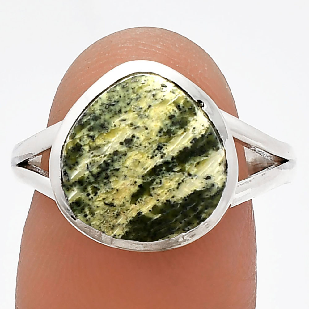Natural Chrysotile 925 Sterling Silver Ring s.9 Jewelry R-1005