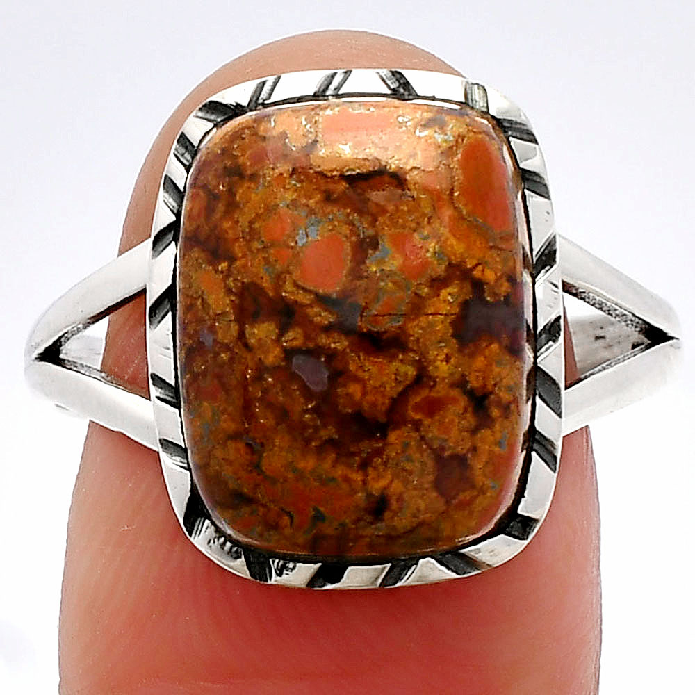 Natural Rare Cady Mountain Agate 925 Sterling Silver Ring s.9.5 Jewelry R-1074