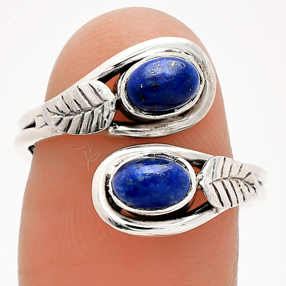 Adjustable - Natural Lapis Lazuli 925 Sterling Silver Ring s.7 Jewelry R-1483