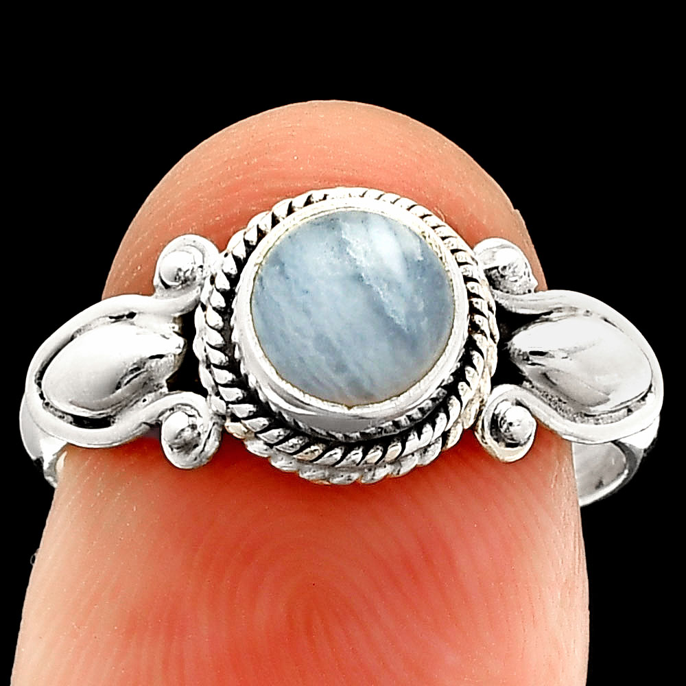 Blue Lace Agate - South Africa 925 Sterling Silver Ring s.7 Jewelry R-1345