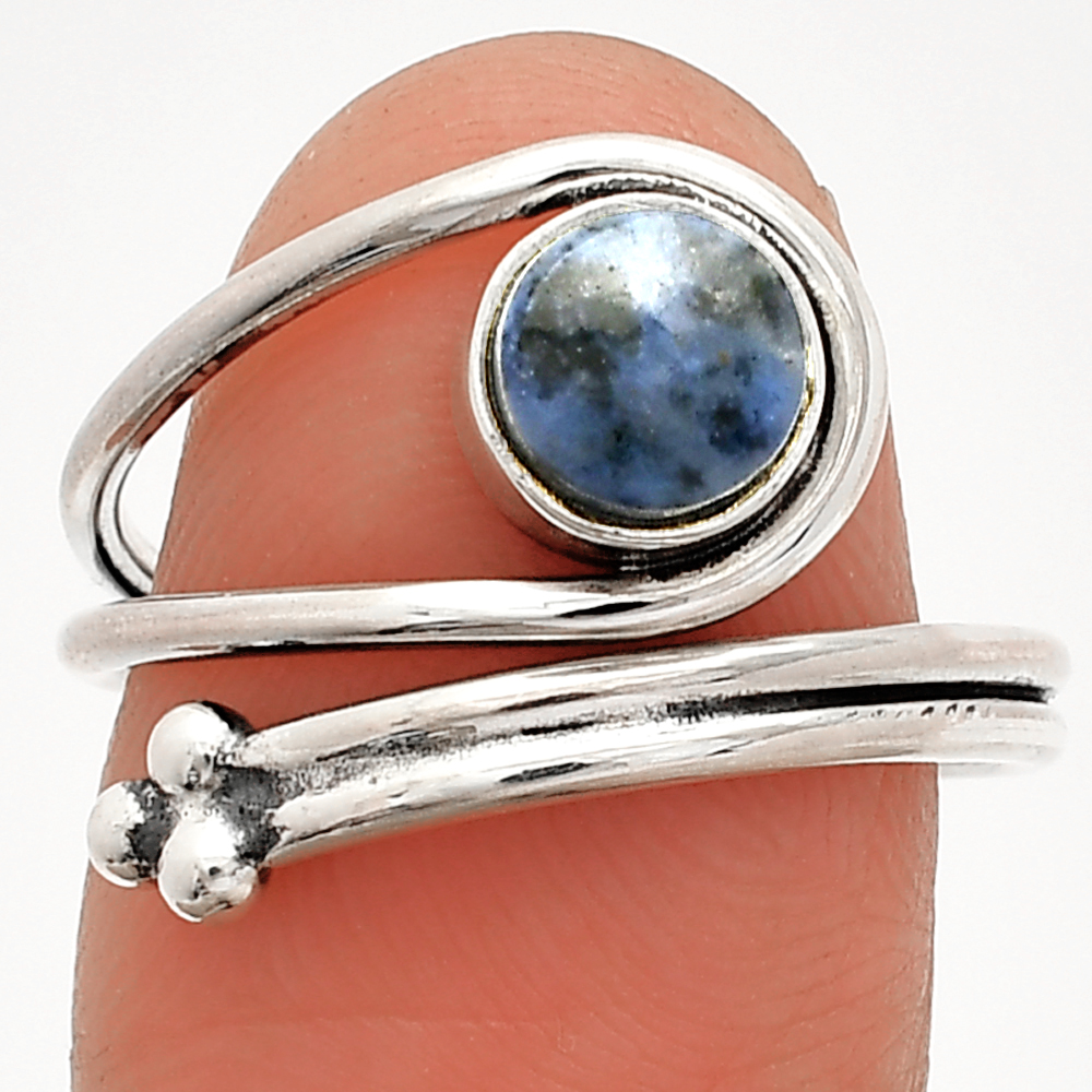 Natural Dumortierite Quartz 925 Sterling Silver Ring s.8 Jewelry R-1276