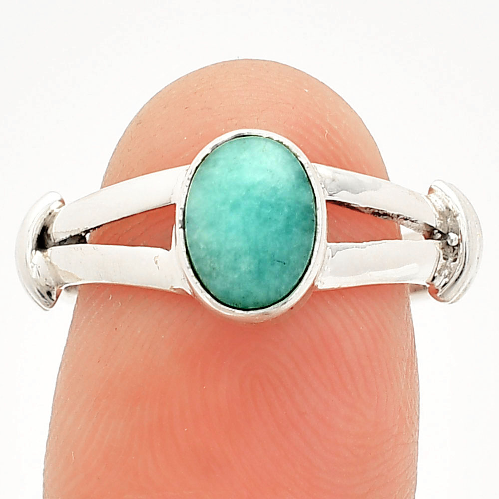 Natural Paraiba Amazonite 925 Sterling Silver Ring s.8 Jewelry R-1472