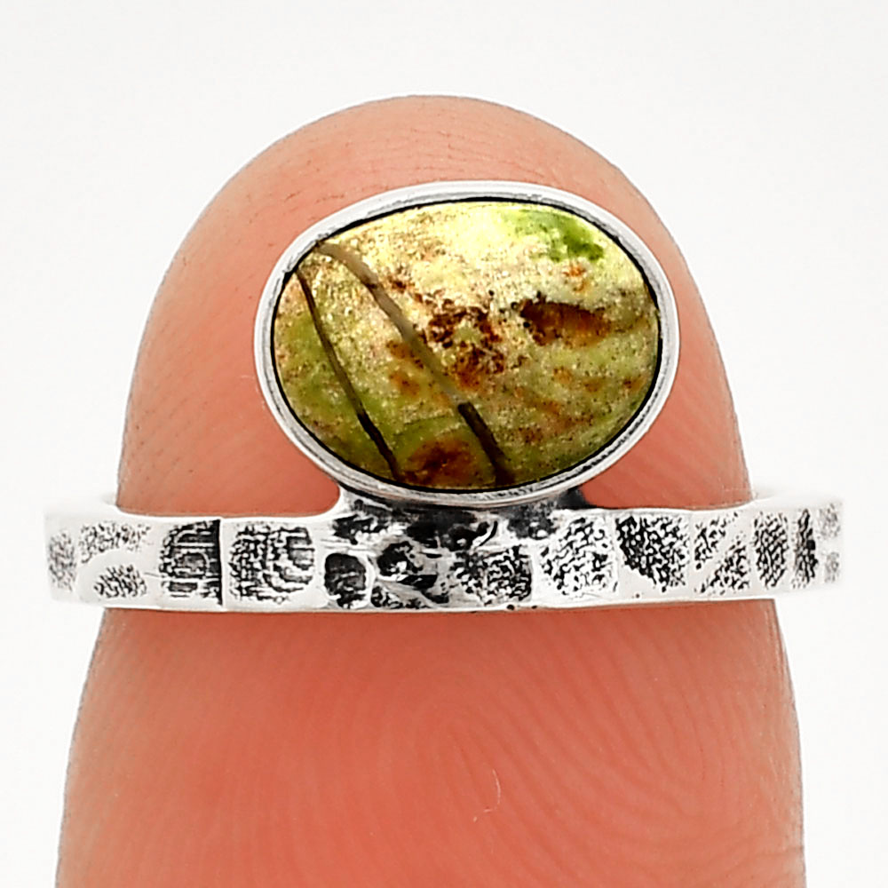 Natural Utah Variscite 925 Sterling Silver Ring s.5 Jewelry R-1037