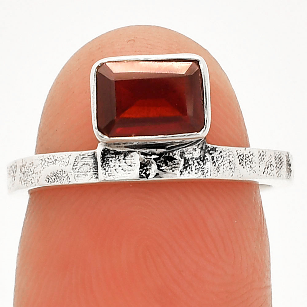 Hessonite Garnet - Madagascar 925 Sterling Silver Ring s.6 Jewelry R-1037
