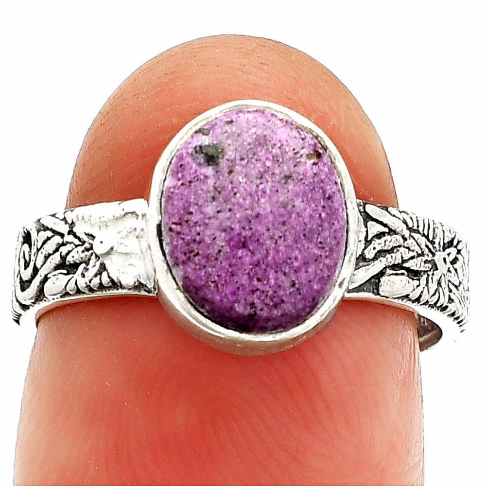 Natural Purpurite - South Africa 925 Sterling Silver Ring s.7 Jewelry R-1055