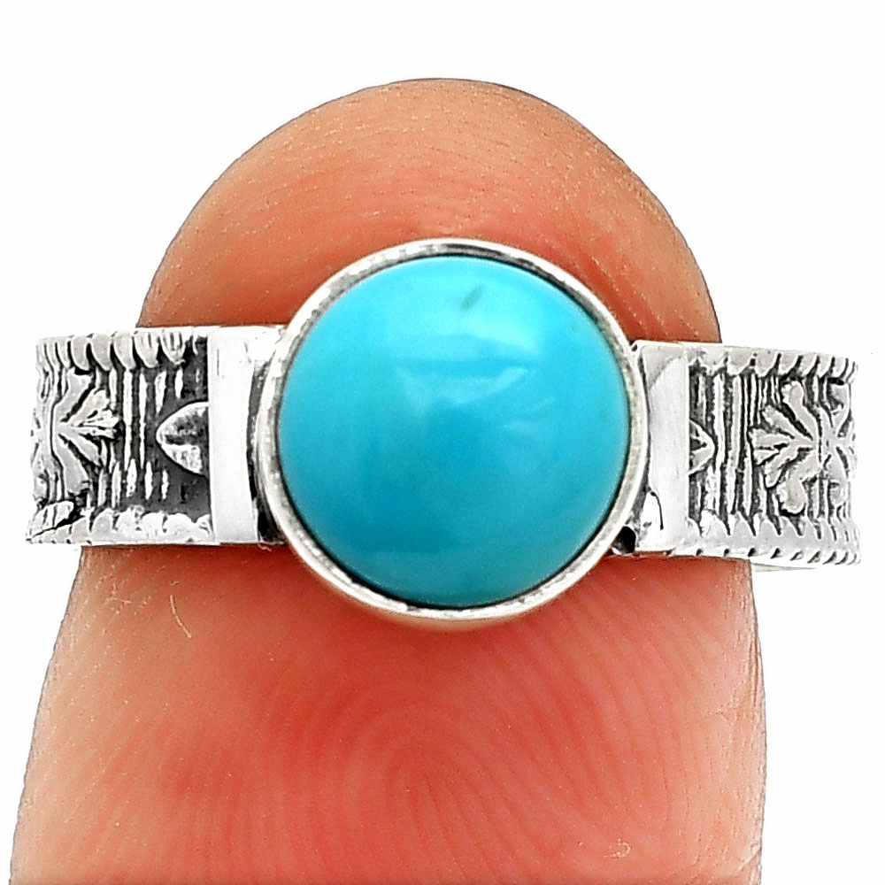 Sleeping Beauty Turquoise - USA 925 Sterling Silver Ring s.7 Jewelry R-1058