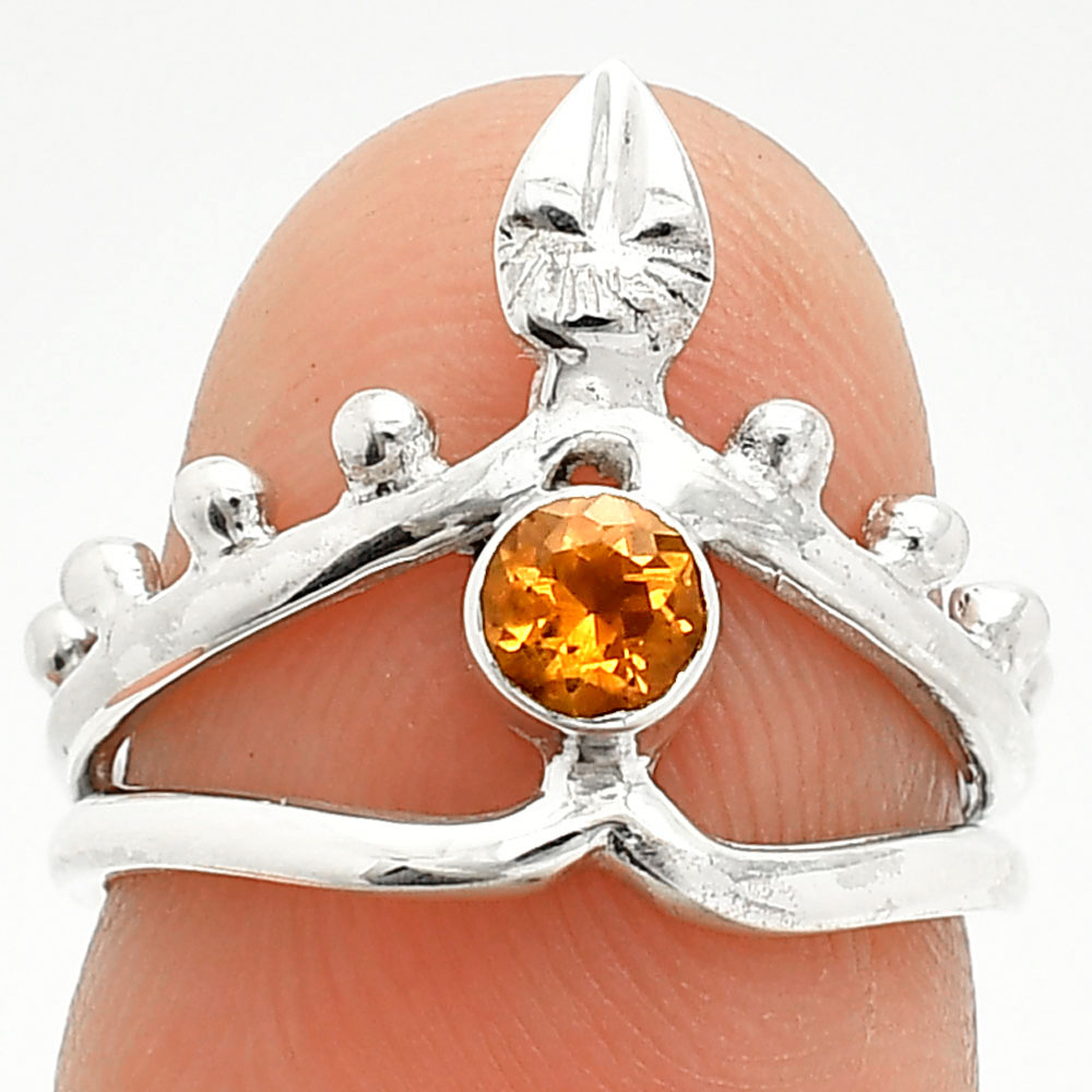 Natural Citrine 925 Sterling Silver Ring s.5 Jewelry R-1467