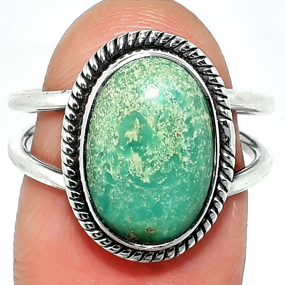 Natural Turquoise Nevada Aztec Mt 925 Sterling Silver Ring s.7 Jewelry R-1068