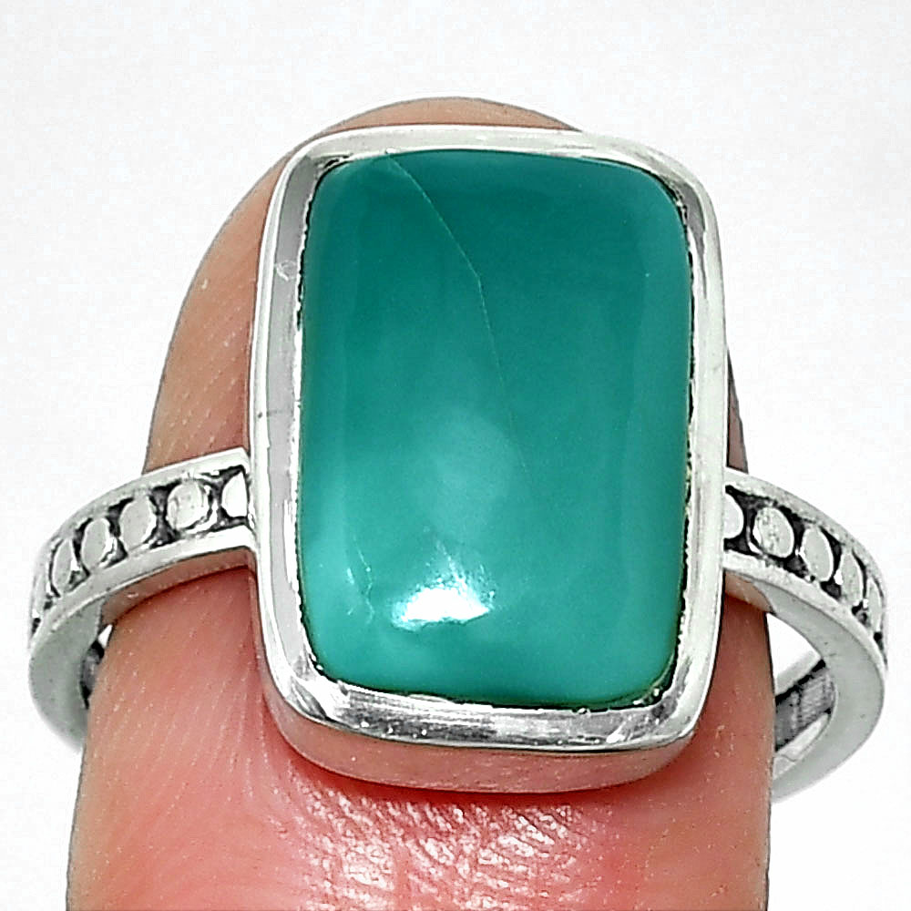 Natural Turquoise Nevada Aztec Mt 925 Sterling Silver Ring s.9 Jewelry R-1060
