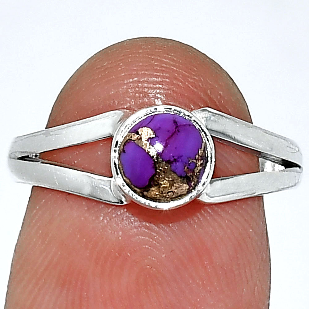 Copper Purple Turquoise - Arizona 925 Sterling Silver Ring s.7 Jewelry R-1505