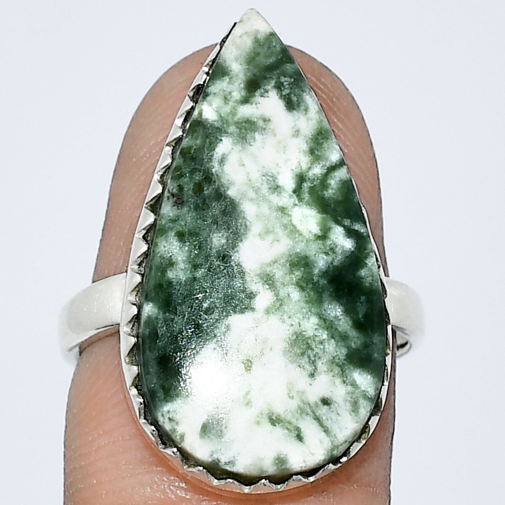 Natural Dioptase 925 Sterling Silver Ring s.7 Jewelry R-1210