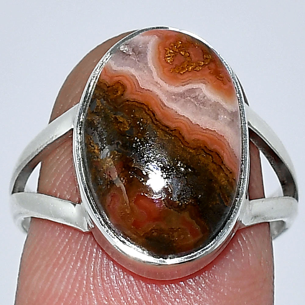 Natural Rare Cady Mountain Agate 925 Sterling Silver Ring s.7.5 Jewelry R-1002