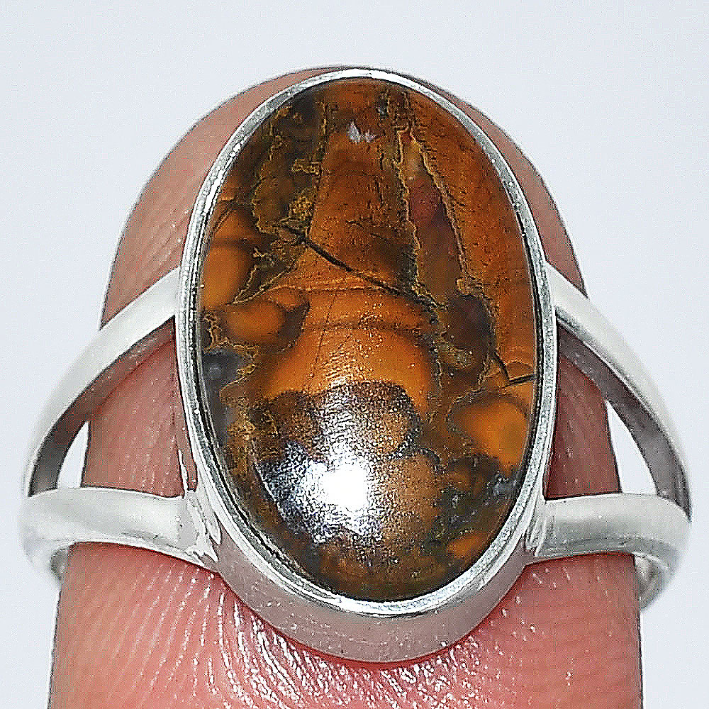 Natural Rare Cady Mountain Agate 925 Sterling Silver Ring s.7.5 Jewelry R-1002