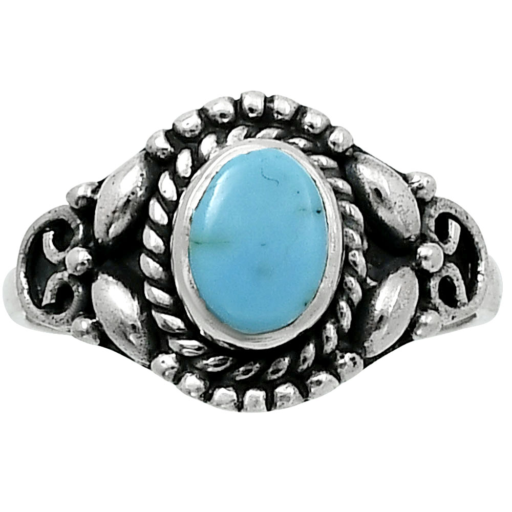 Sleeping Beauty Turquoise - USA 925 Sterling Silver Ring s.7.5 Jewelry R-1286