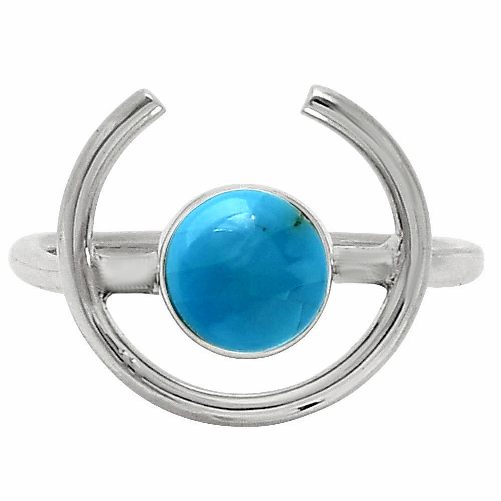 Sleeping Beauty Turquoise - USA 925 Sterling Silver Ring s.6 Jewelry R-1036