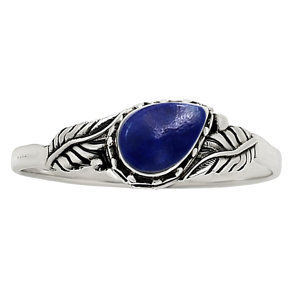 Natural Lapis Lazuli - Afghanistan 925 Sterling Silver Ring s.5 Jewelry R-1404