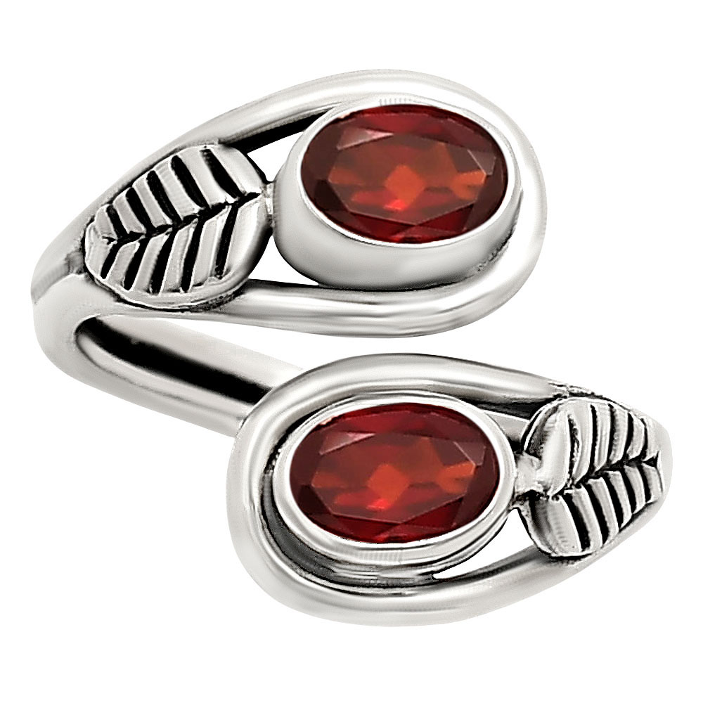 Adjustable - Hessonite Garnet 925 Sterling Silver Ring s.8 Jewelry R-1483