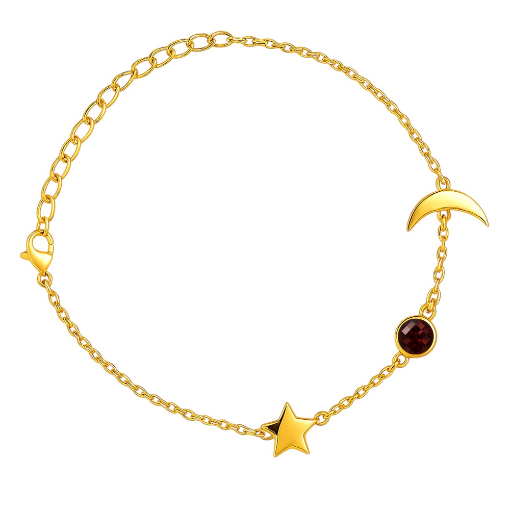 18K Gold Plated Star Moon Colorful Gemstone Bracelet – Desiregem USA TGB1008