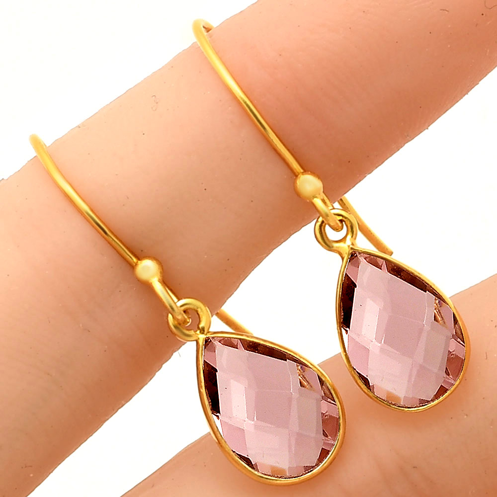 18K Gold Over Brass Faceted Teardrop Gemstone Earrings – Desiregem USA TGE1020