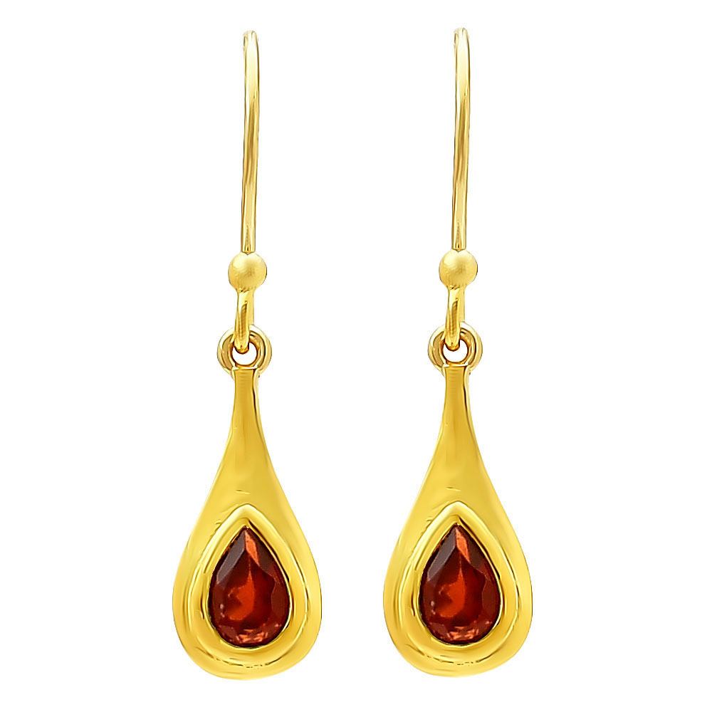 Elegant Handcrafted Teardrop Gemstone Earrings 18K Gold Plated TGE1022
