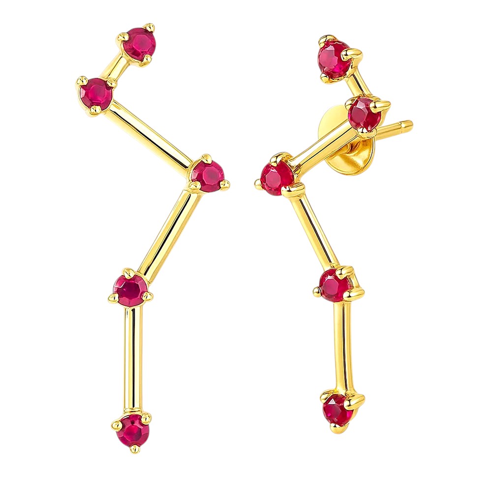 18K Gold Over Brass Round Cut Gemstones Earrings Jewelry EM-1295 TGE1040