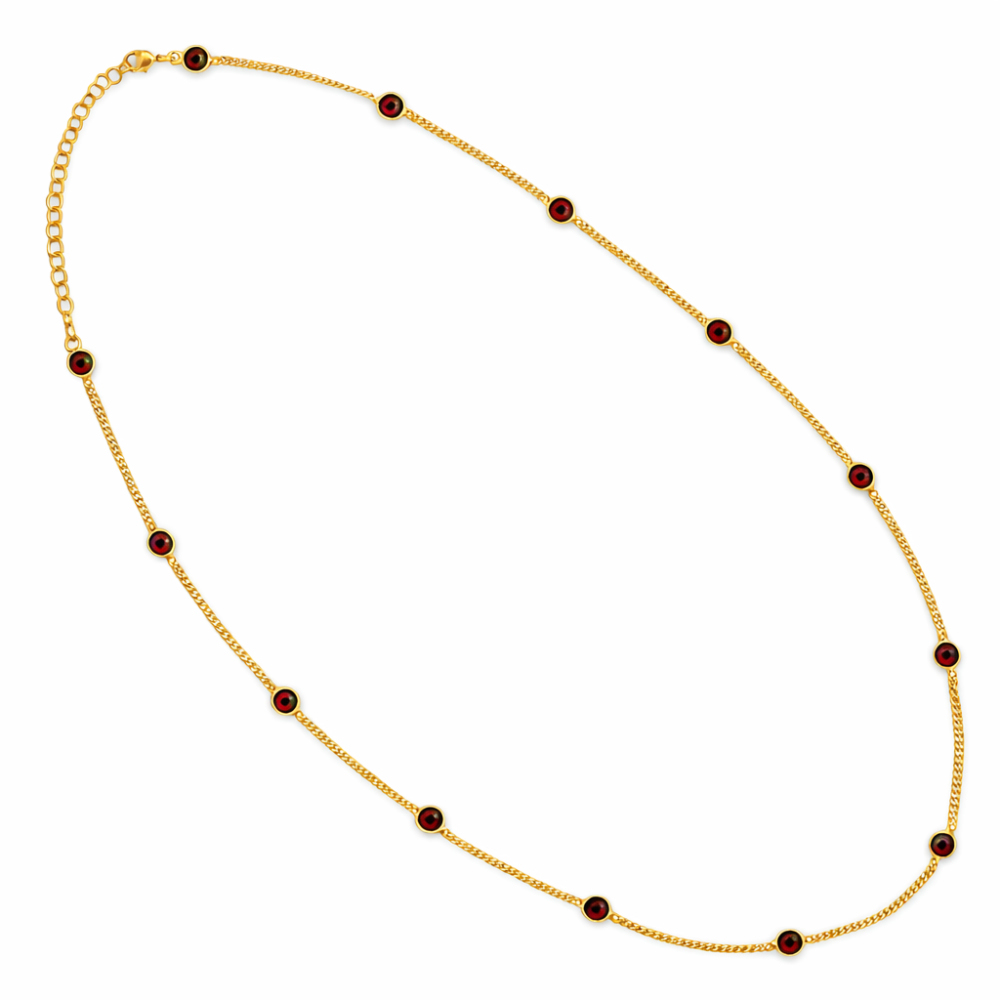 Elegant Stone 18K Gold Plated Chain Necklace for Daily & Party Wear TGN1019