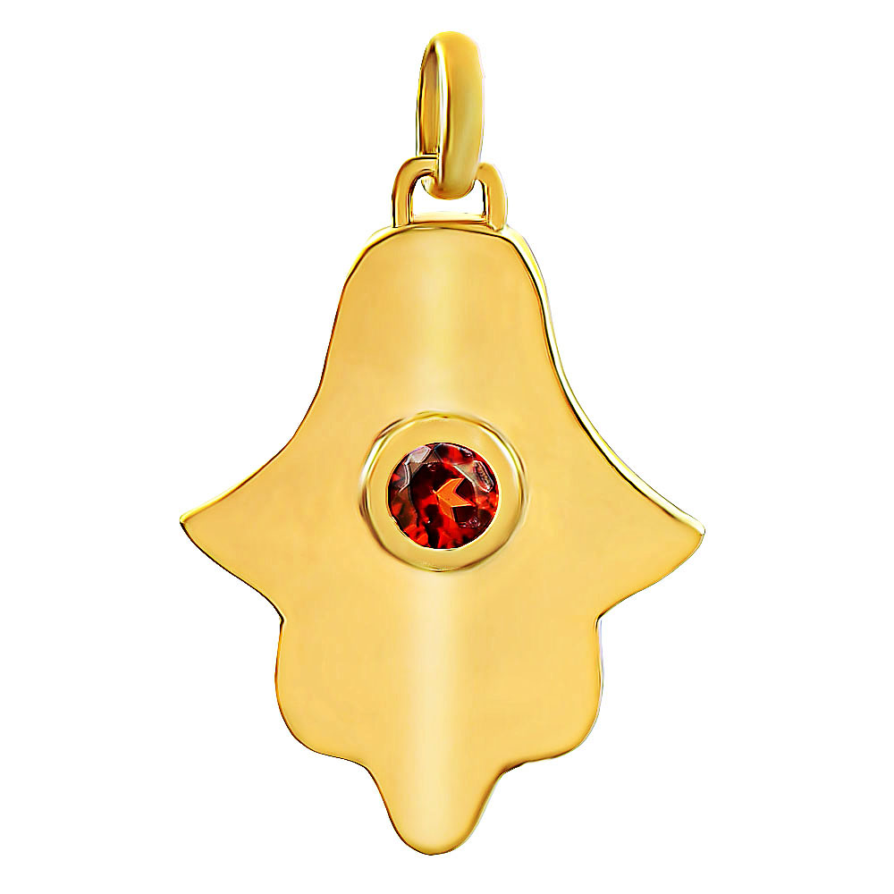 18K Gold Plated Colorful Gemstone Hamsa Charm Necklace Jewelry TGP1006
