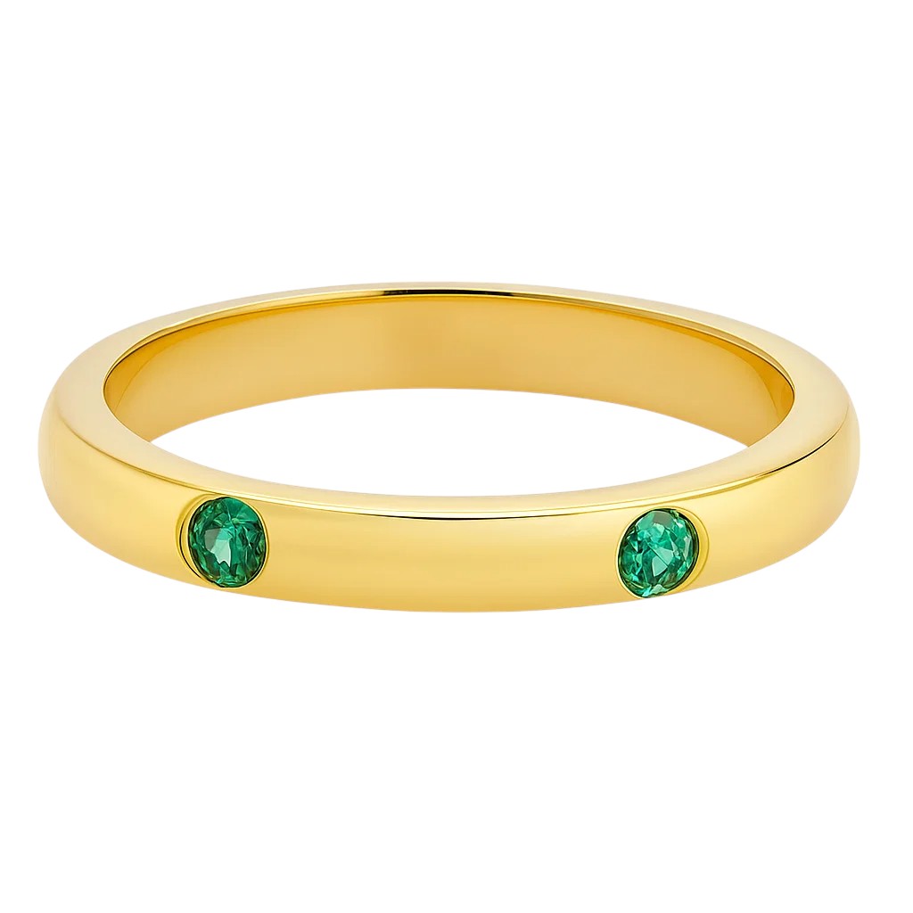 18K Gold Over Brass Round Cut Gemstones Ring Jewelry Size 5-8 RM-1780 TGR1053