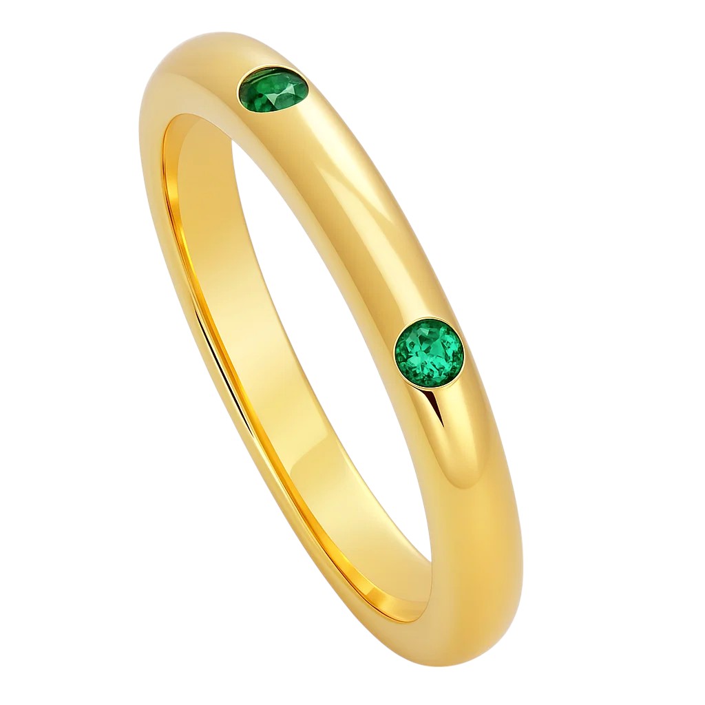 18K Gold Over Brass Round Cut Gemstones Ring Jewelry Size 5-8 RM-1780 TGR1053