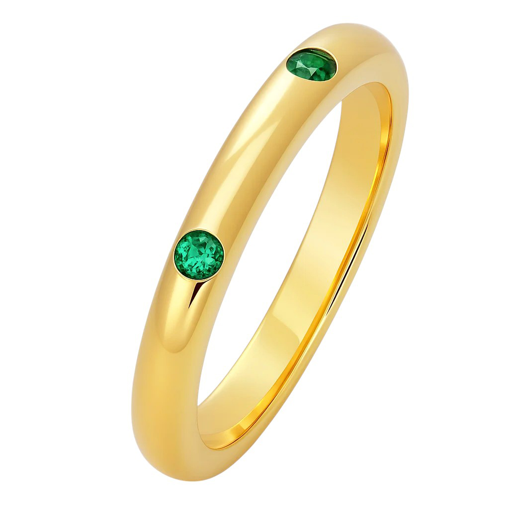 18K Gold Over Brass Round Cut Gemstones Ring Jewelry Size 5-8 RM-1780 TGR1053