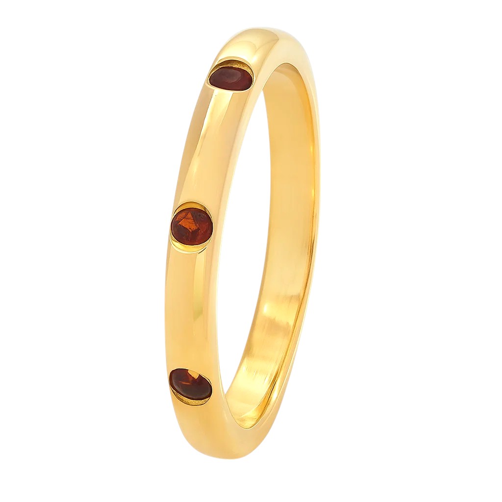 18K Gold Over Brass Round Cut Gemstones Ring Jewelry Size 5-8 RM-1780 TGR1054