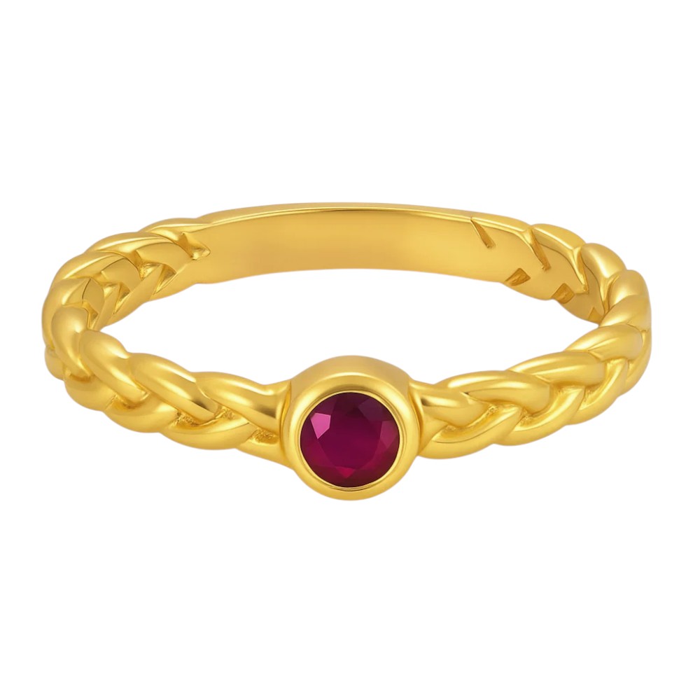 18K Gold Over Brass Round Cut Gemstones Ring Jewelry Size 5-8 RM-1063 TGR1056