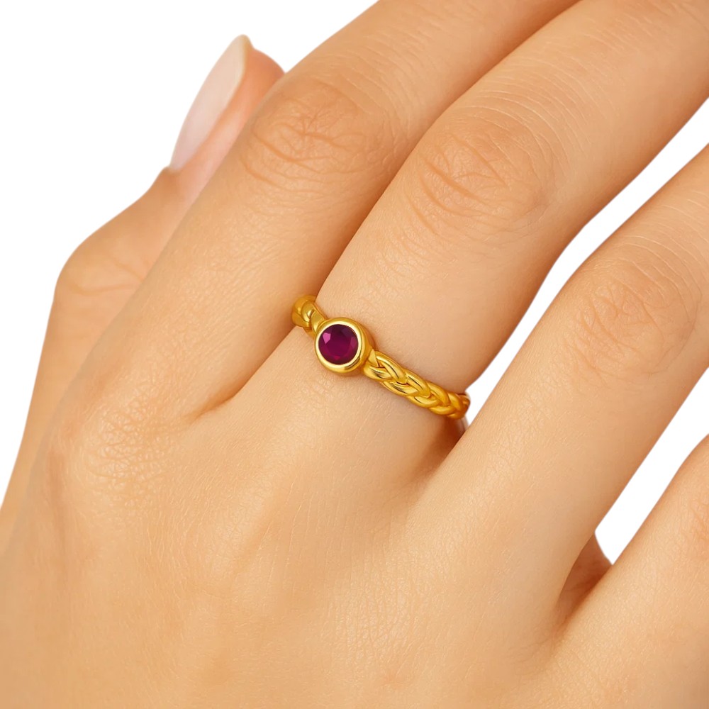 18K Gold Over Brass Round Cut Gemstones Ring Jewelry Size 5-8 RM-1063 TGR1056