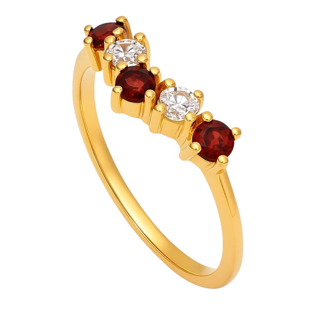 18K Gold Over Brass Round Cut Gemstones Ring Jewelry Size 5-8 RM-1782 TGR1059