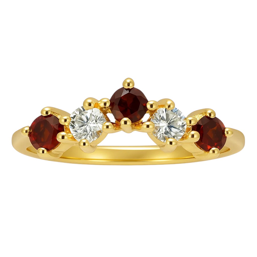 18K Gold Over Brass Round Cut Gemstones Ring Jewelry Size 5-8 RM-1782 TGR1059
