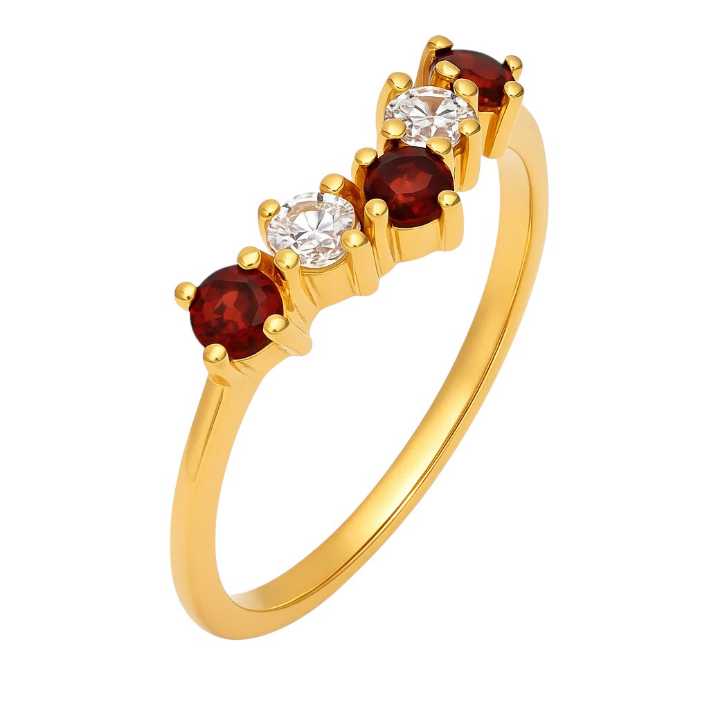 18K Gold Over Brass Round Cut Gemstones Ring Jewelry Size 5-8 RM-1782 TGR1059