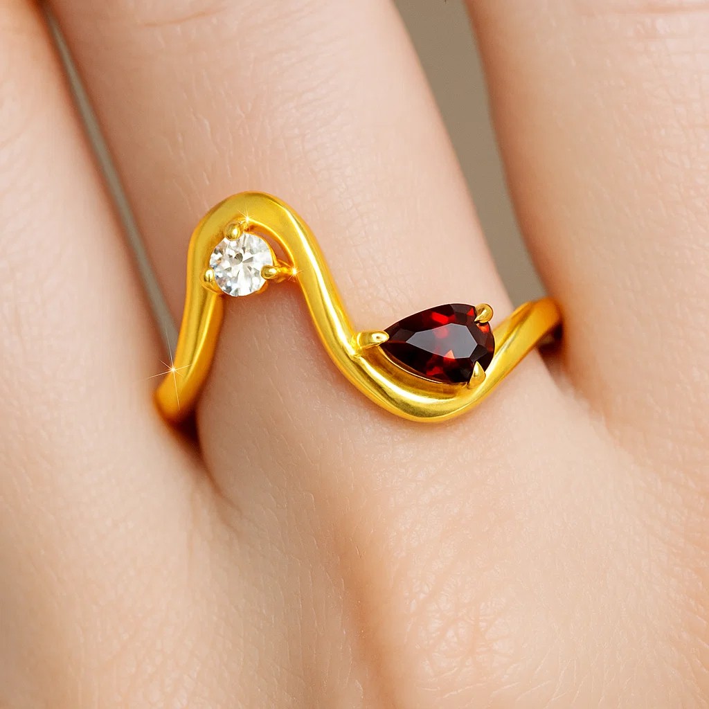 18K Gold Over Brass Pear Cut Gemstones Ring size 5-8 Jewelry RM-1786 TGR1064