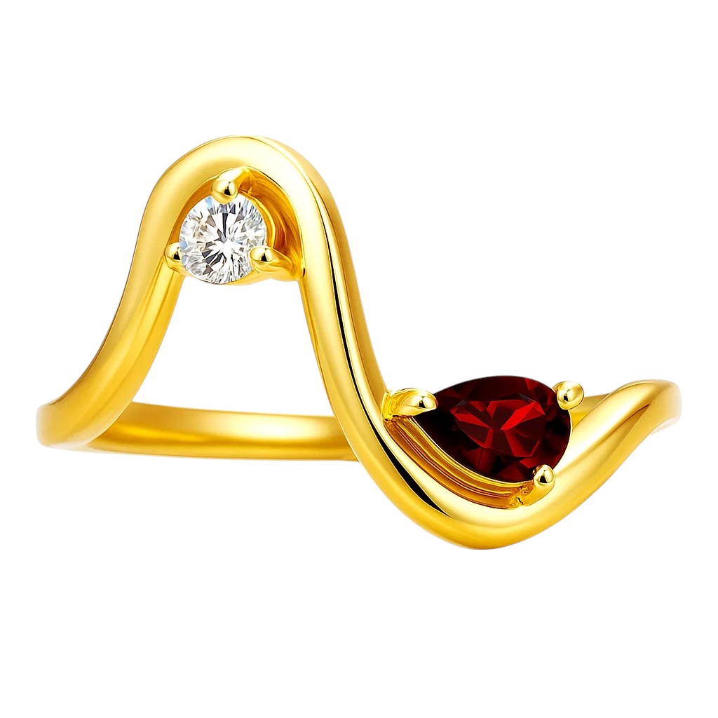 18K Gold Over Brass Pear Cut Gemstones Ring size 5-8 Jewelry RM-1786 TGR1064