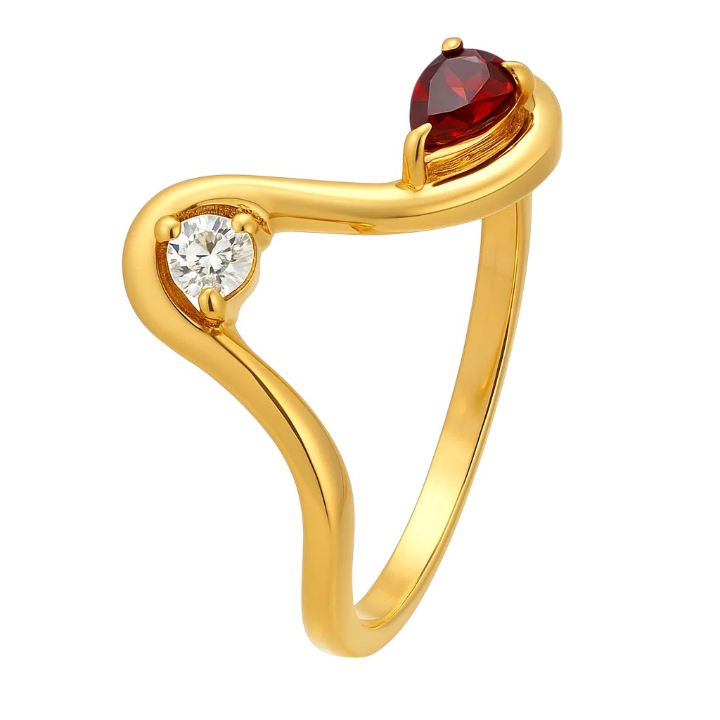 18K Gold Over Brass Pear Cut Gemstones Ring size 5-8 Jewelry RM-1786 TGR1064