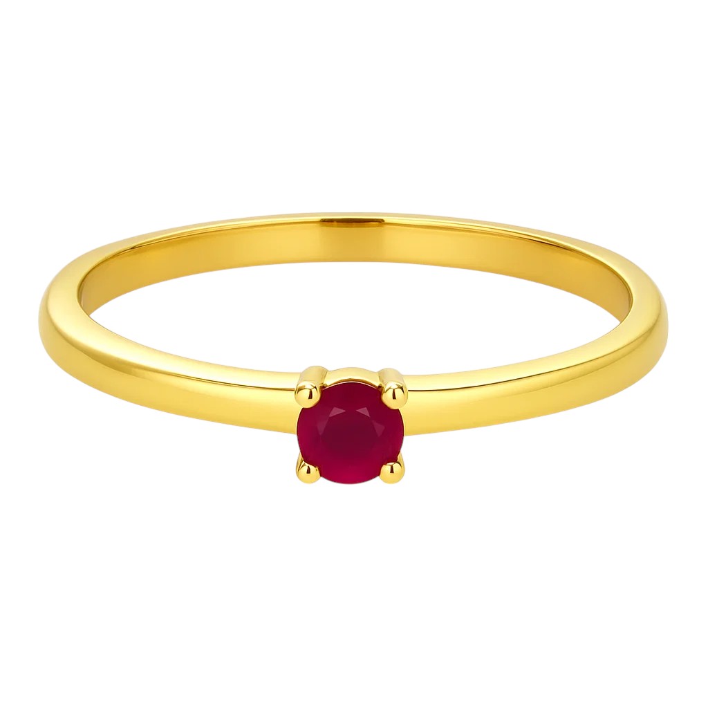 Minimalist Gold Round Birthstone Ring – Dainty Stackable Fashion Jewelry TGR1065