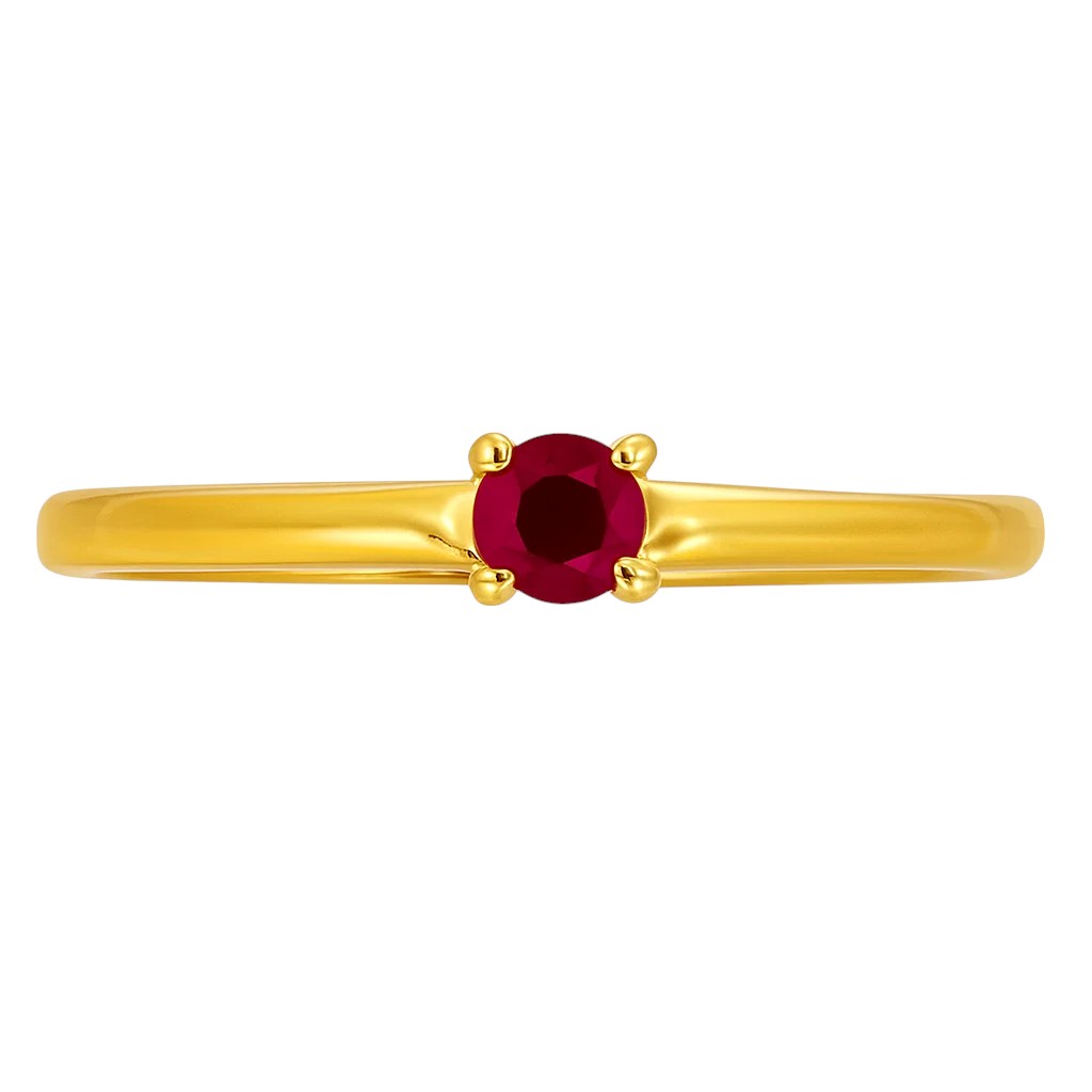Minimalist Gold Round Birthstone Ring – Dainty Stackable Fashion Jewelry TGR1065