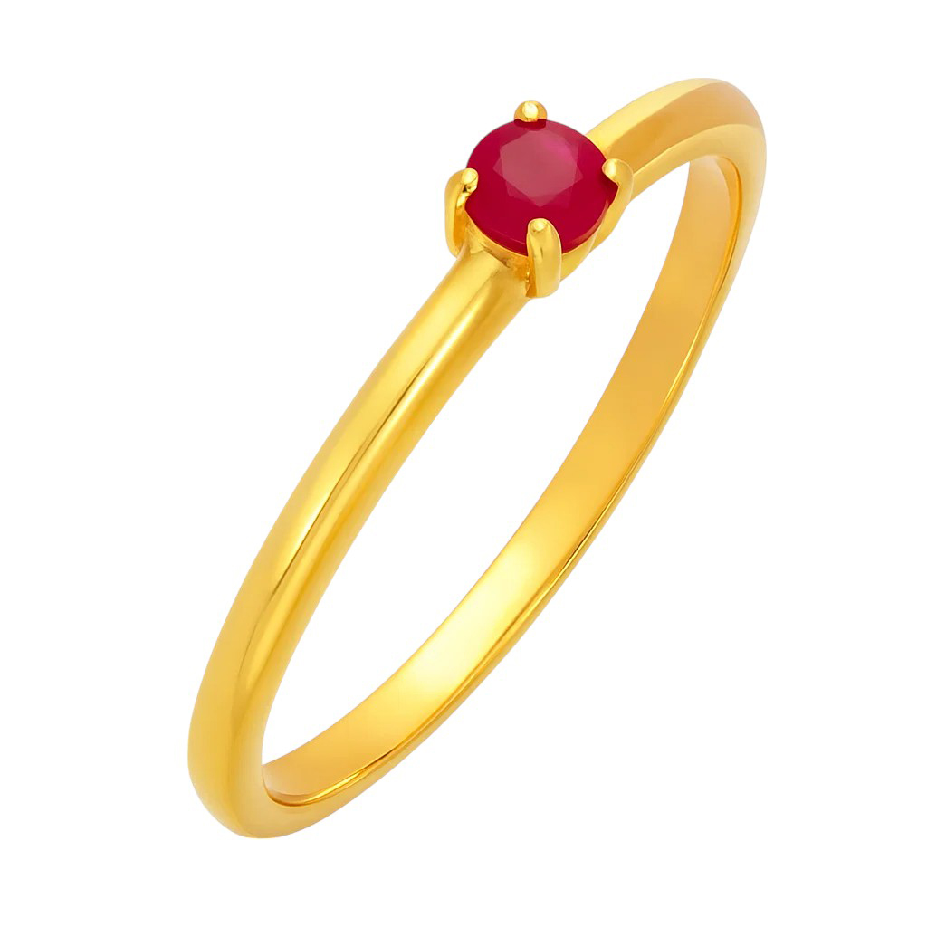 Minimalist Gold Round Birthstone Ring – Dainty Stackable Fashion Jewelry TGR1065